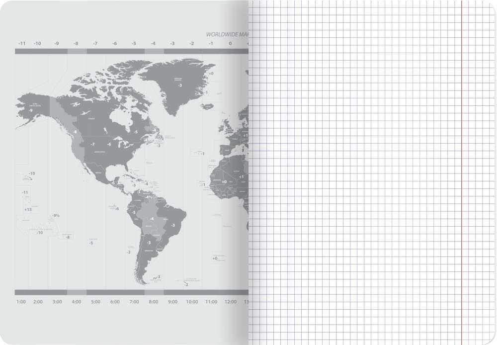 TOP 2000 CITY/GRADIENT NOTEBOOK, A5 60 GRID SHEETS WITH HAMELIN MARGIN